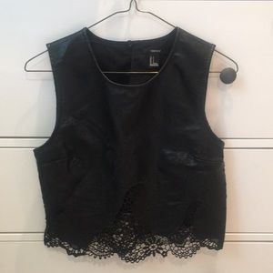 Black pleather top NWOT